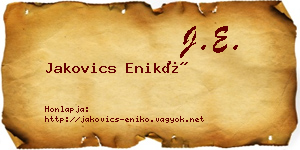 Jakovics Enikő névjegykártya